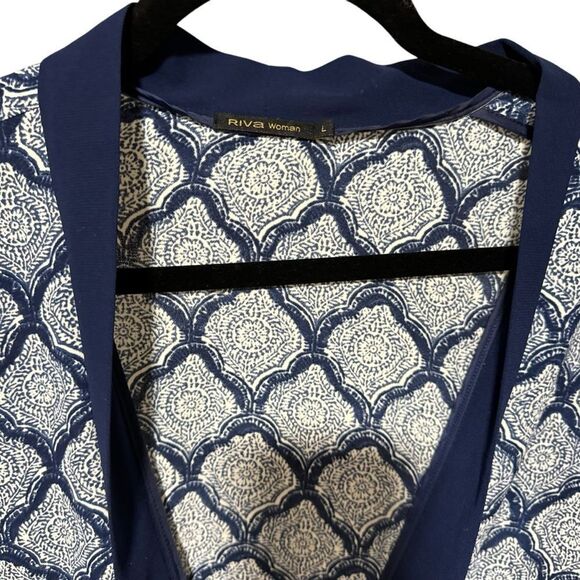 Riva Woman Blue Pattern Long Kaftan - Picture 3 of 7